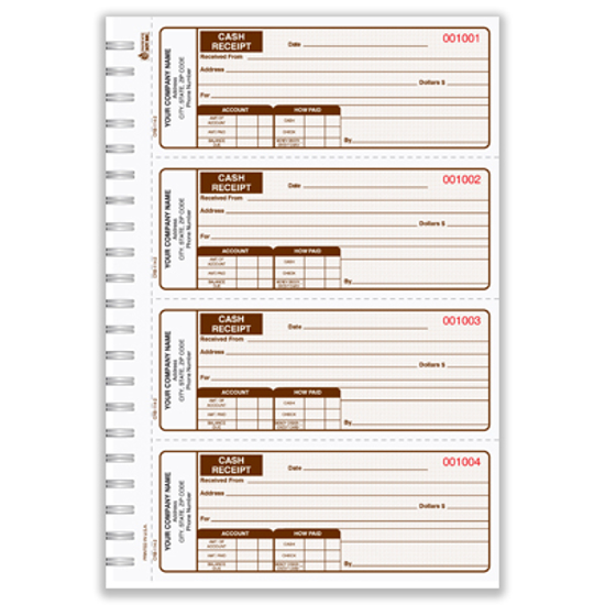 custom cash receipt books