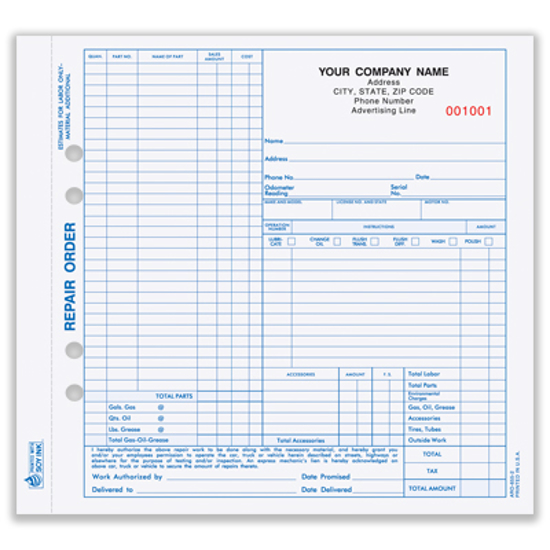 mechanic work order form