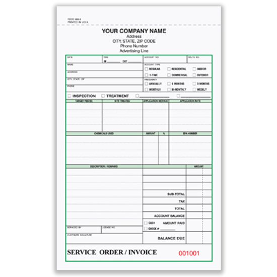 pest control invoice