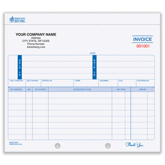 printed invoices