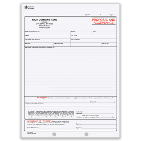 Picture of Proposal and Acceptance Form - 2 Part Carbonless (PACC-693-2)