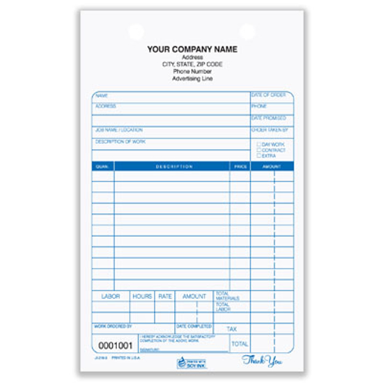 Picture of Job Invoice Register Form - 3 Part Carbonless (JI-216-3)