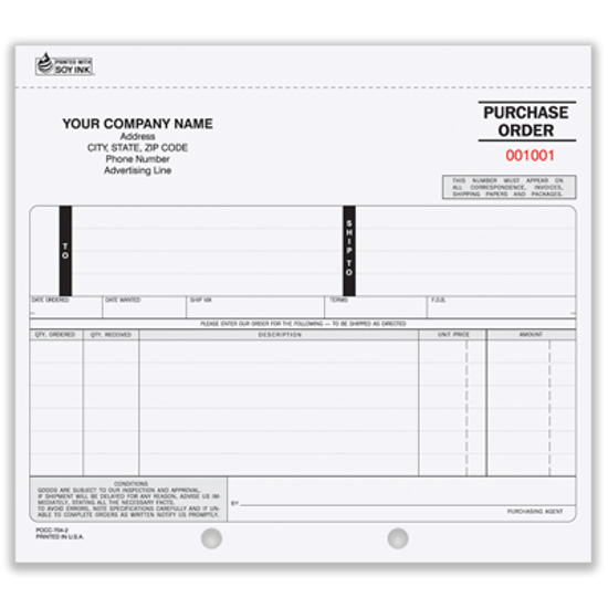 Picture of Purchase Order Form - 3 Part Carbon (PO-703-3)