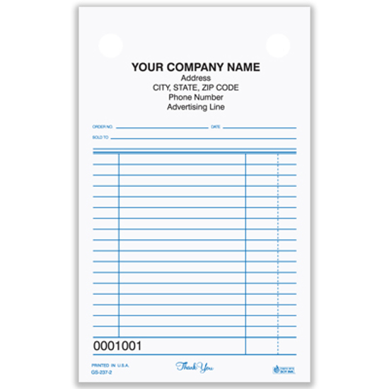 Picture of General Sales Register Form - 3 Part Carbonless (GS-237-3)