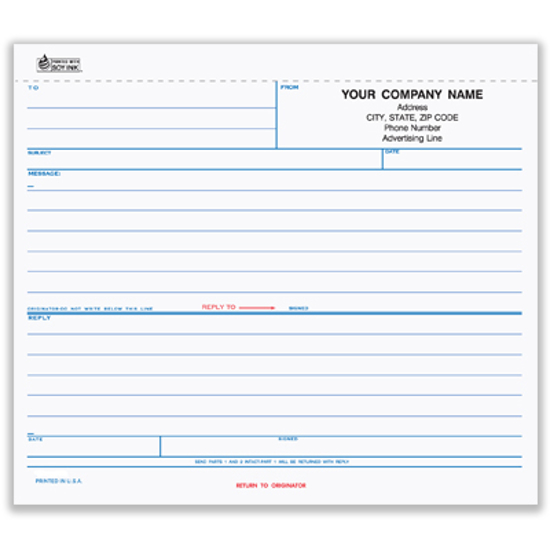 Picture of Ruled-Reply Memo - 3 Part Carbon (RM-858-3)