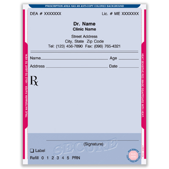 Picture of Secure Prescription Pad - 2 part (PP-2603)