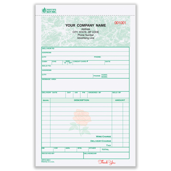 Picture of Florist Sales Form - 3 Part Carbonless (GSFCC-649-3)