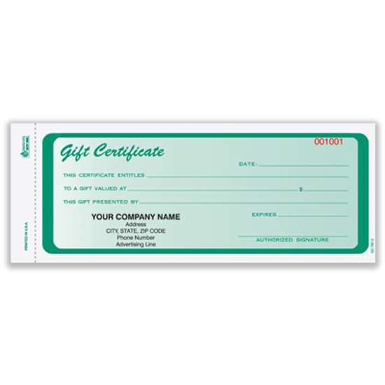 blank gift certificate forms