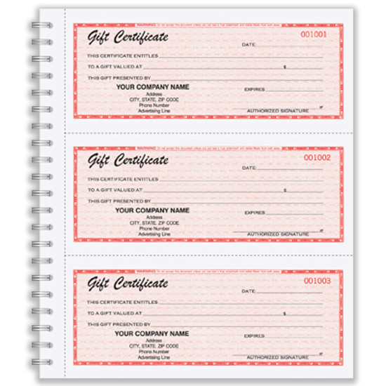 Picture of Gift Certificate Wire-Bound Book (GC-791-2)