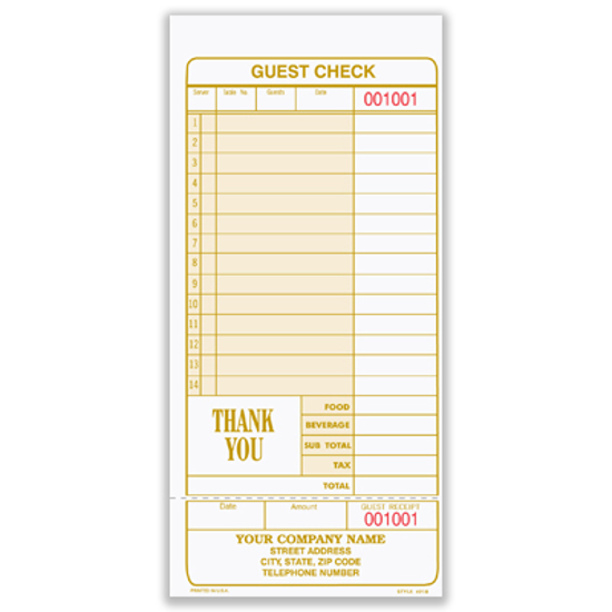 Picture of Guest Check - Imprinted (4918)