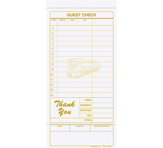 Picture of Guest Check - Imprinted (4902)