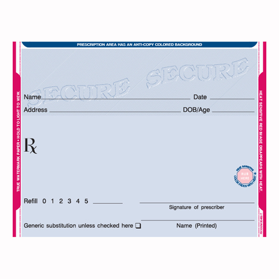 Picture of Secure Prescription Pad - 1 part (PP-2600)