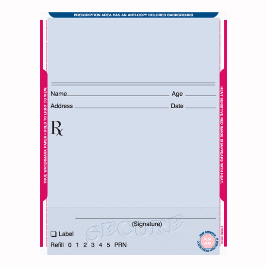 Picture of Secure Prescription Pad - 1 part (PP-2601)