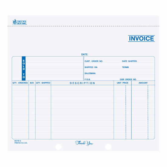 Picture of Invoice - 4 Part Carbon (INV-781-4)