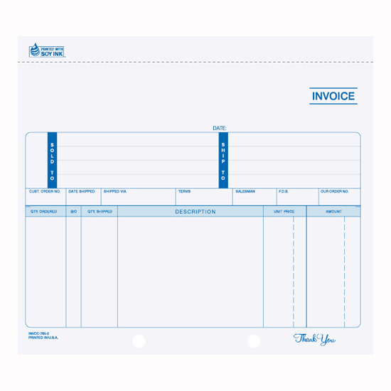 Picture of Invoice - 3 Part Unruled Carbon (INV-764-3)