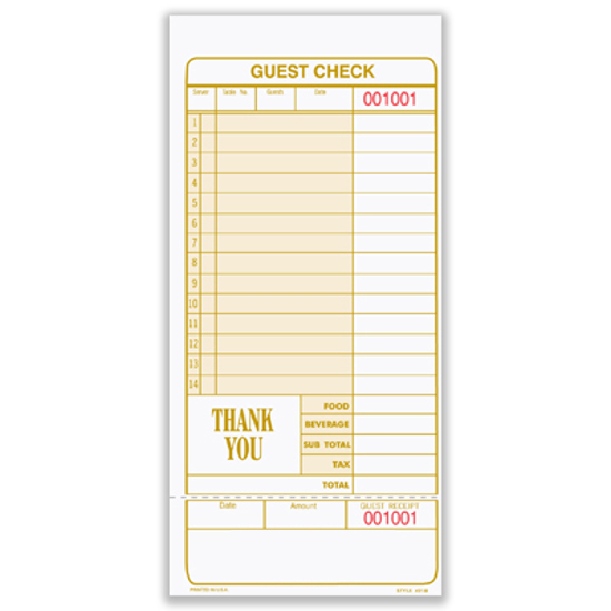 Picture of Guest Check - Blank (4918-BLNK)