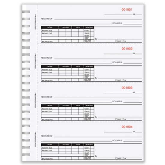 Picture of Cash Receipt Book - 2 Part Carbonless - Blank  (NC-146-2-BLNK)