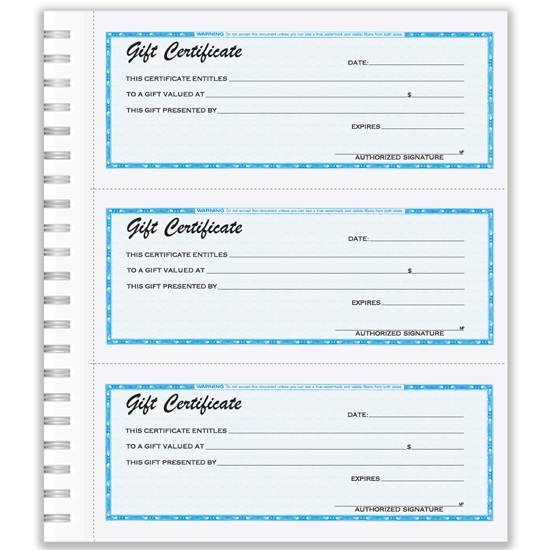 Picture of Gift Certificate Wire-Bound Book - Blank  (GC-790-2-BLNK)