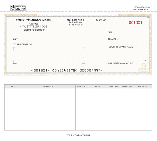 Picture of Accounts Payable Security Check - 3PT Brown Screened Background (SCCC-383-3)