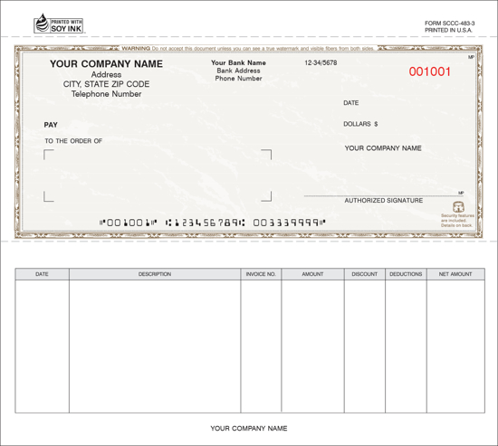 Picture of Accounts Payable Security Check - 3PT Brown Marble Background (SCCC-483-3)