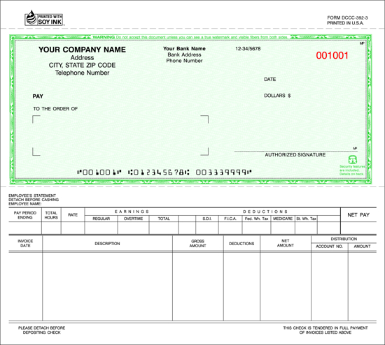 Picture of Dual Purpose Security Check - 2PT Green Screened Background (DCCC-392-2)