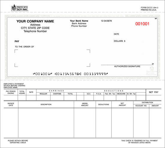 Picture of Dual Purpose Security Check - 2PT Gray Screened Background (DCCC-394-2)