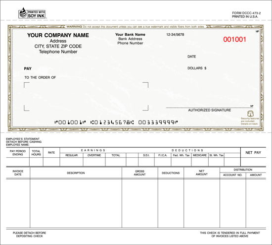 Picture of Dual Purpose Security Check - 2PT Brown Marble Background (DCCC-473-2)