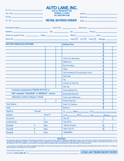 Picture of Custom Business Form 8-1/2" x 11" Laser (DFCSF-829-1)