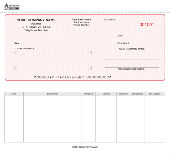 Picture of Accounts Payable Check - 3PT Red Carbonless (SCCC-619-3)