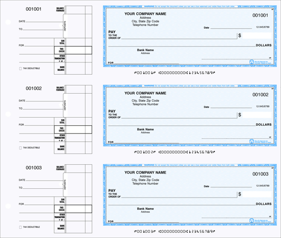 Picture of 3-Ring Binder General Expense Checks 1 Part Blue (DFC-143-1)