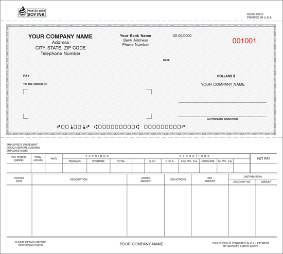 Picture of Dual-Purpose Check - 3PT Gray Carbonless (DCCC-628-3)