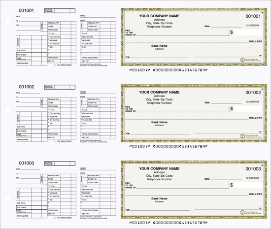 Picture of 3-Ring Binder Payroll Checks 1 Part Brown (DFC-183-1)