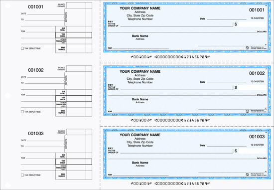 Picture of 3-Ring Binder General Expense Checks 1 Part Blue (DFC-046-1)