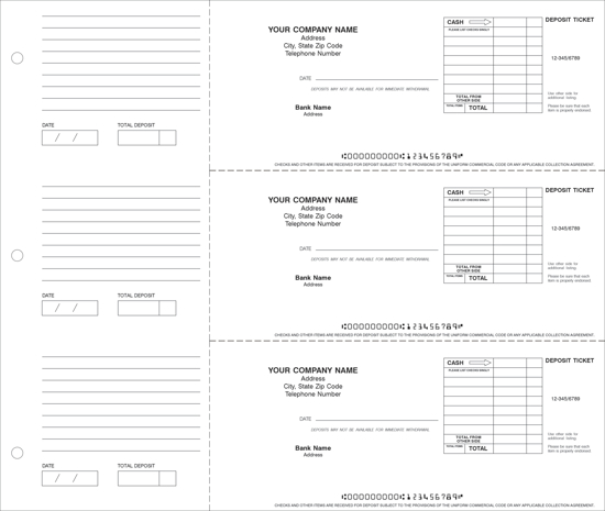 Picture of 3-Ring Binder General Expense Deposit Tickets (DT-413-1)