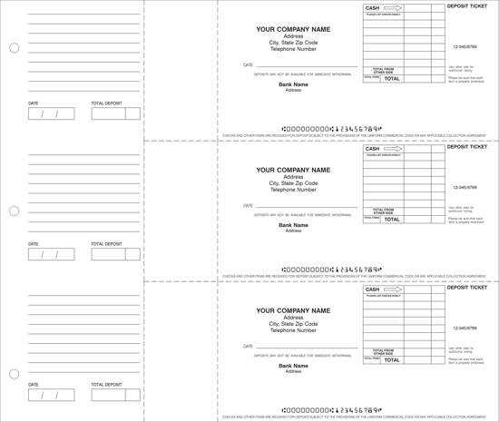 Picture of 3-Ring Binder Payroll Deposit Tickets (DT-414-1)