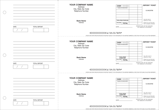 Picture of 3-Ring Binder General Expense Deposit Tickets (DT-415-1)