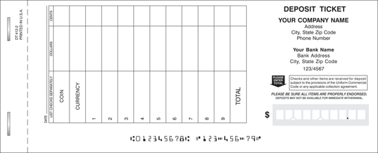 Picture of Deposit Ticket - 2 Part Carbonless (DT-412-2)