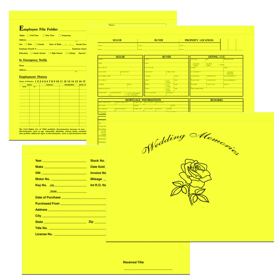 Picture of Canary Document Jacket - Imprinted (ENV-9955)