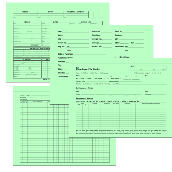 Picture of Green Document Jacket - Imprinted (ENV-9957)