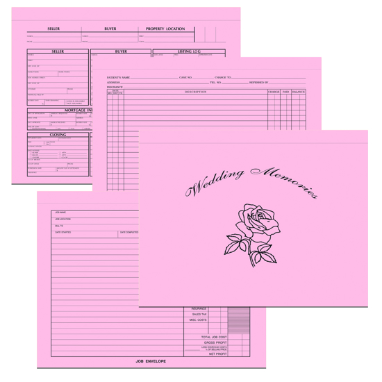 Picture of Pink Document Jacket - Imprinted (ENV-9958)