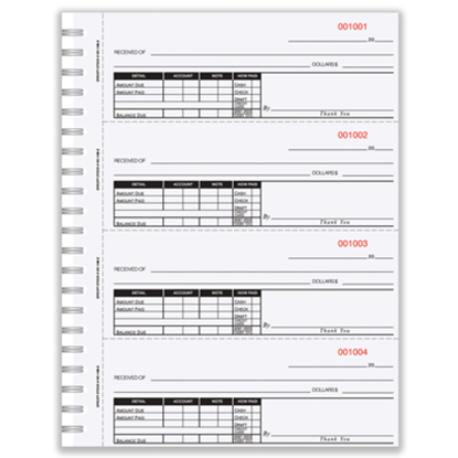 Auto Cash Receipt Book | Personalized Forms